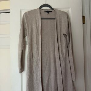 White House Black Market Metallic Long Duster Cardigan